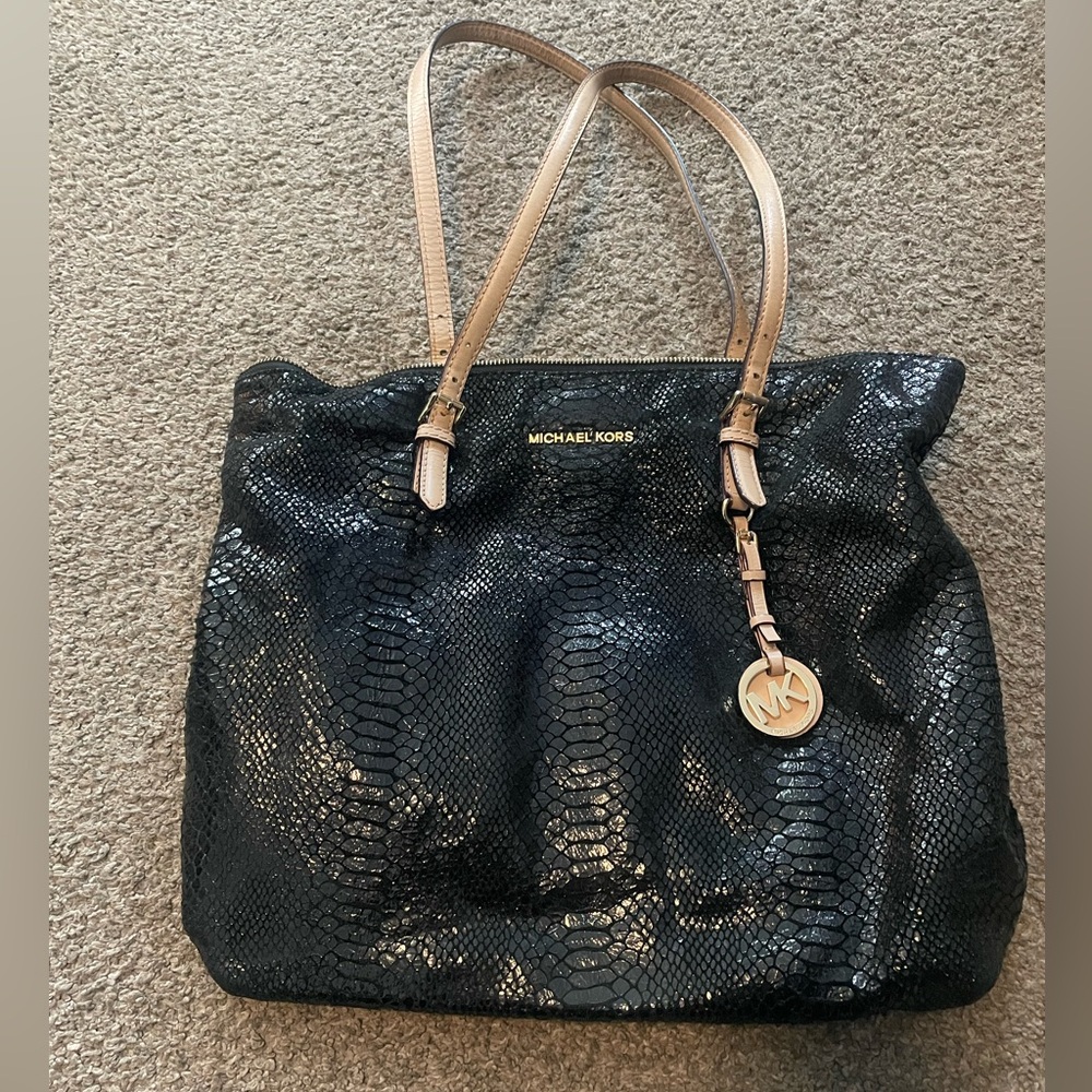 Michael Kors snakeskin printed tote